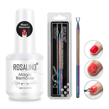 Pack Dissolvant Magique Vernis Semi-Permanent + Outil Retrait Ongles Gel UV