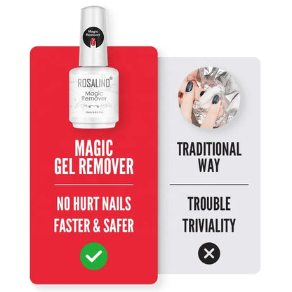 Pack Dissolvant Magique Vernis Semi-Permanent + Outil Retrait Ongles Gel UV