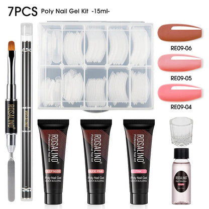 Kit Complet Poly Gel Ongles ROSALIND – 15ML – Nail Art Professionnel